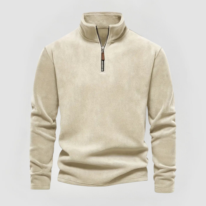 ALBERT: Fleece-Pullover mit Halbzip