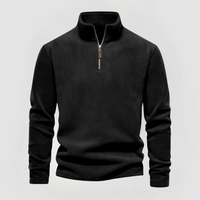 ALBERT: Fleece-Pullover mit Halbzip