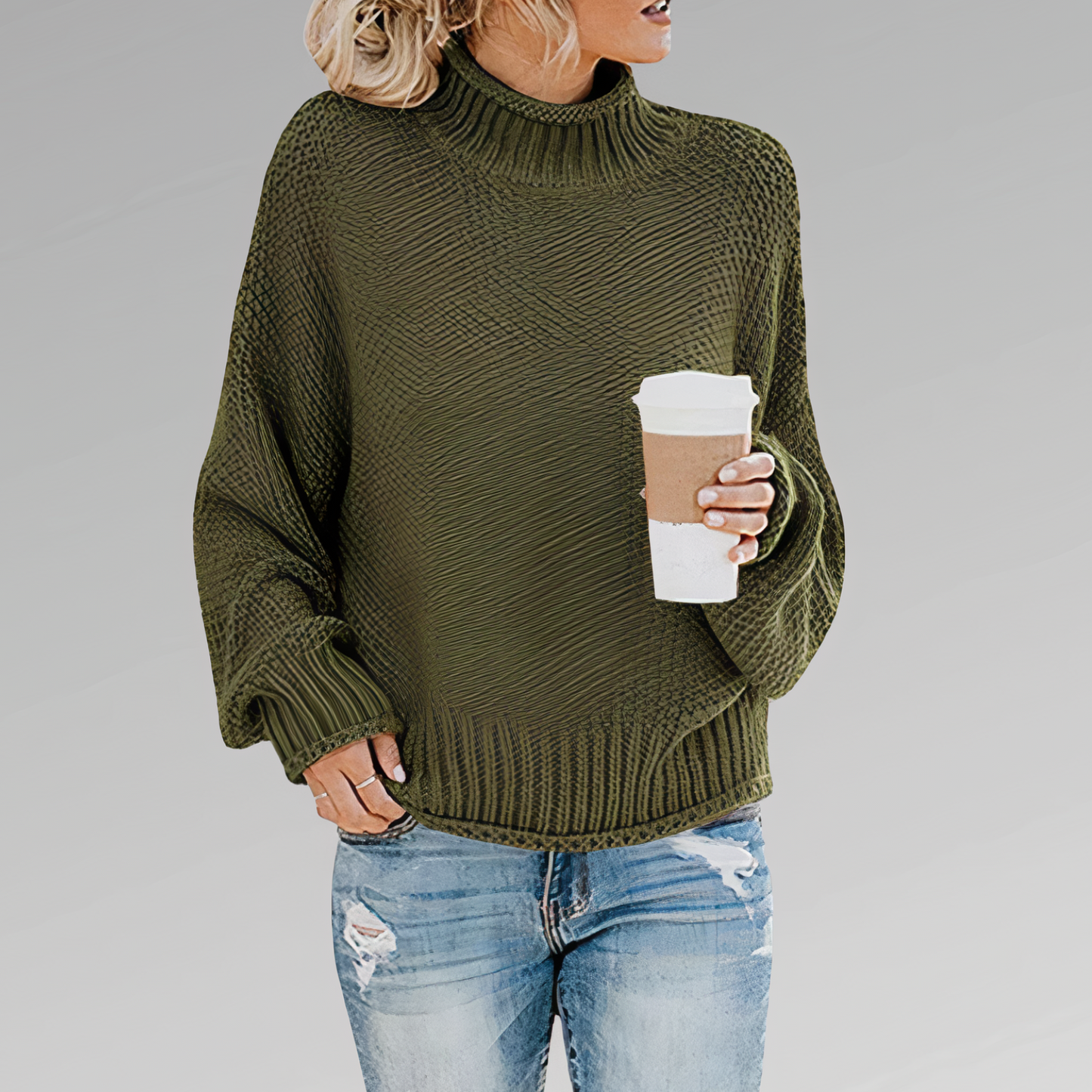 Hochgeschlossener Strickpullover Lorraine