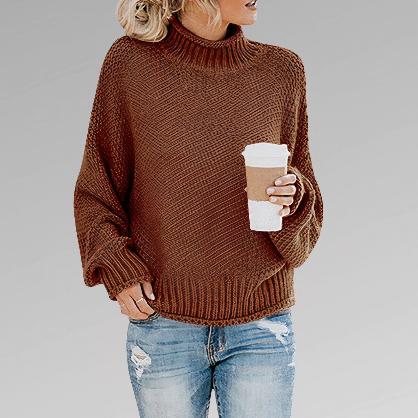Hochgeschlossener Strickpullover Lorraine