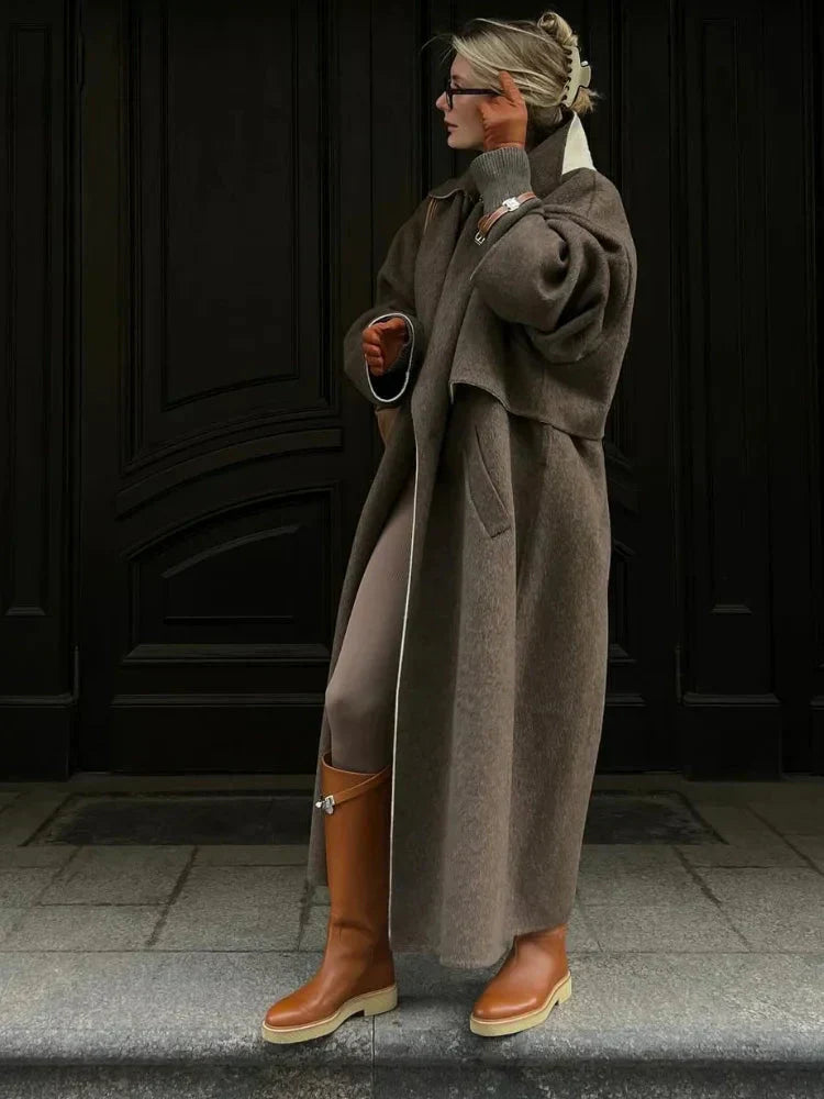 ModeGeist | Wollmantel Übergroß Woll-Trenchcoat