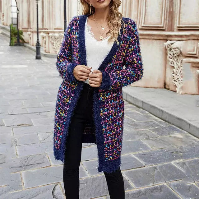 ModeGeist | Bunter Warmer Strickjacke