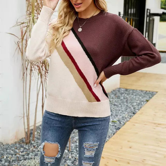 ModeGeist | Gestreifter Strickpullover mit Breiten Linien