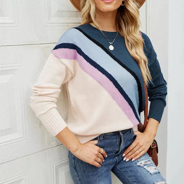 ModeGeist | Gestreifter Strickpullover mit Breiten Linien