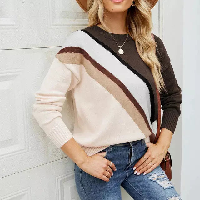 ModeGeist | Gestreifter Strickpullover mit Breiten Linien