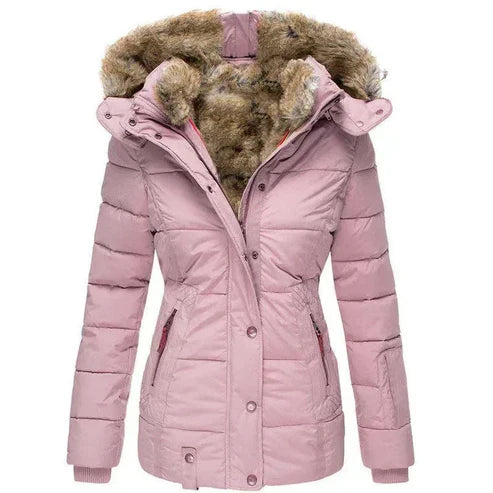 ModeGeist | dicke Winterjacke mit Fellfutter - winddichte Damenjacke