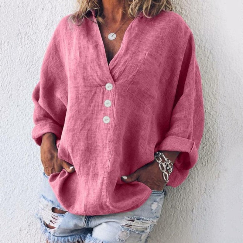Atmungsaktive und stilvolle Leinenbluse Jillian von Fudus für Damen