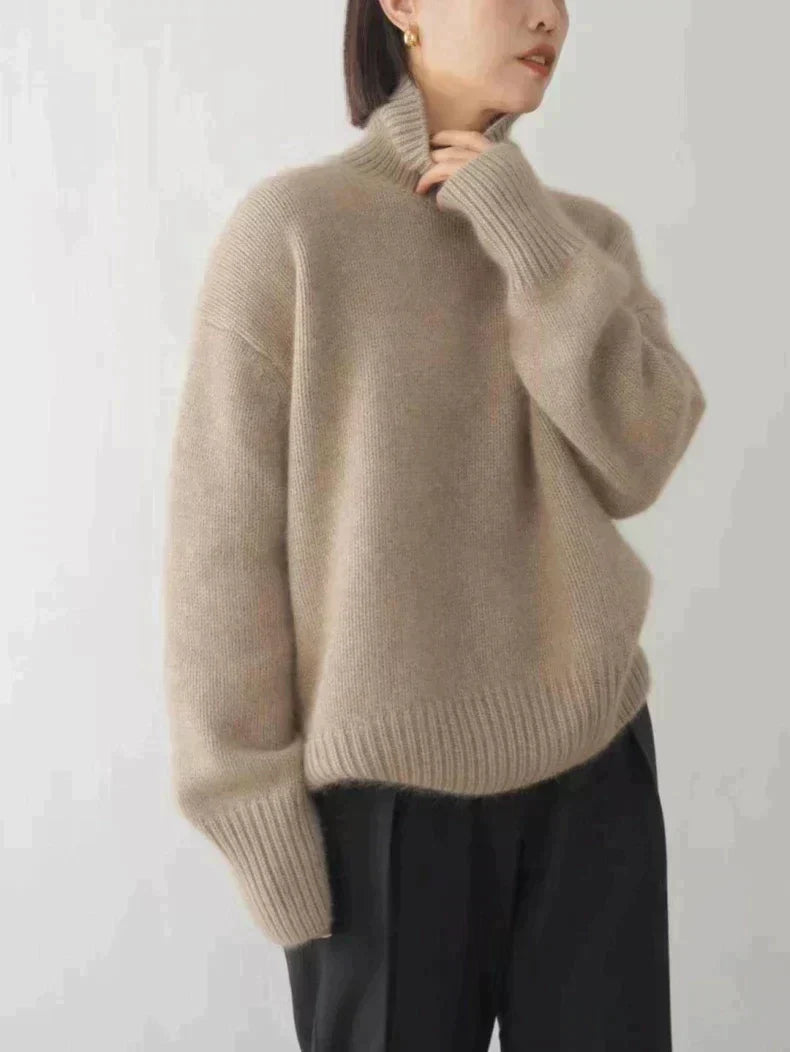MODEGEIST Damen Rollkragen-Pullover Weiche Strickware Wolle