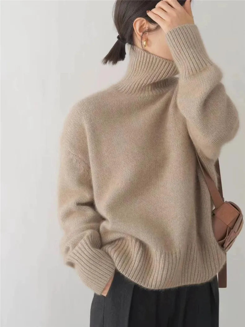 ModeGeist | Strickpullover Hoher Kragen Oversize Passform