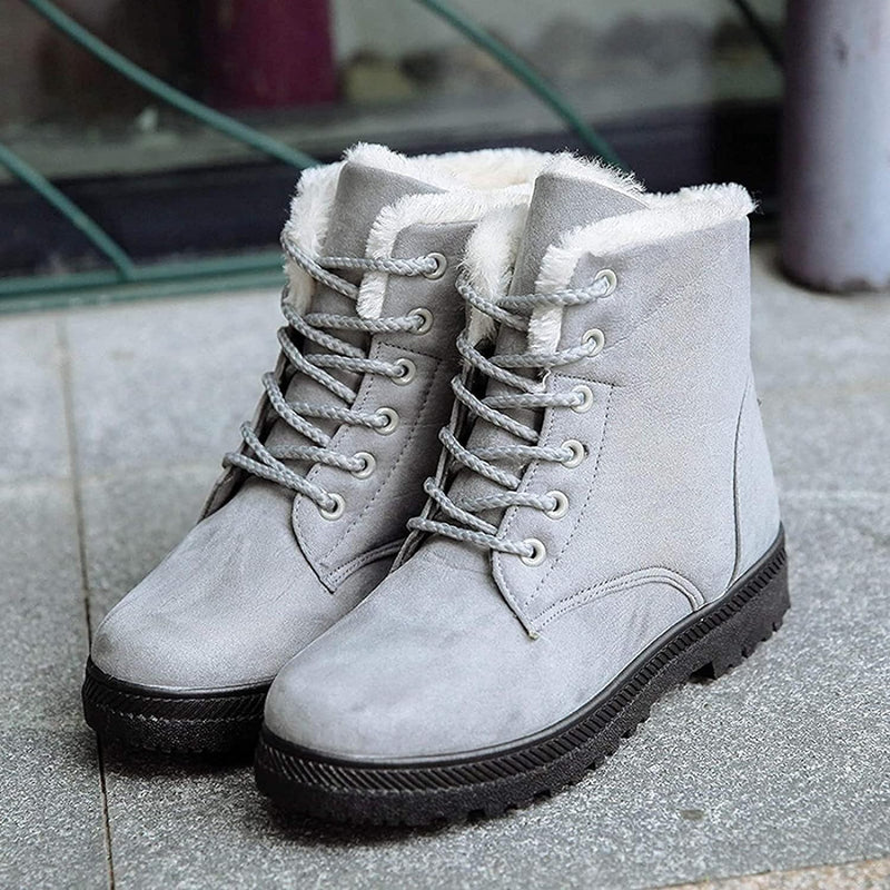 ModeGeist | Damen Stiefeletten mit Schnürung und Weicher Fütterung