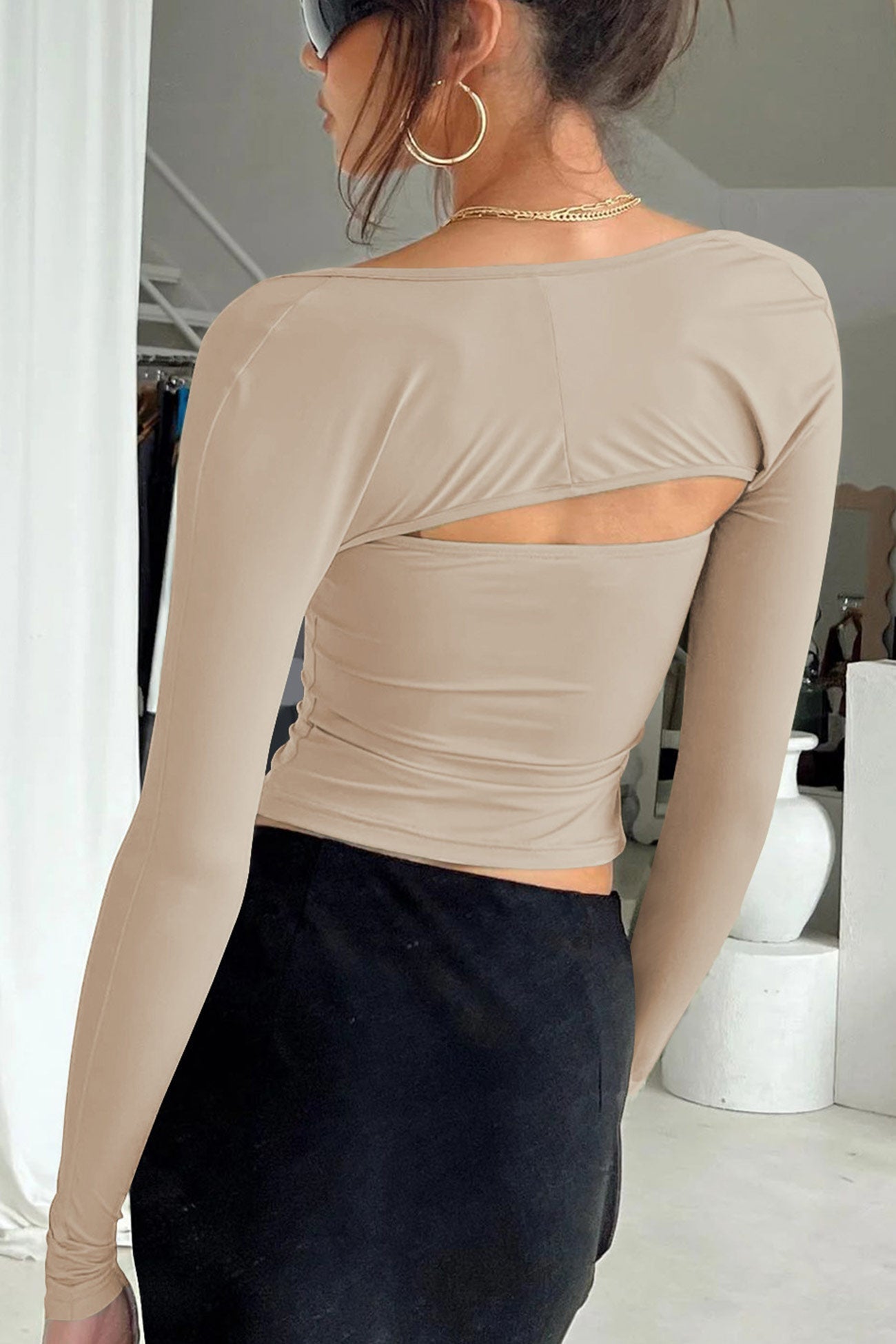 Fudus Zweiteiliges Top: Ärmelloser Cardigan und Trägertop