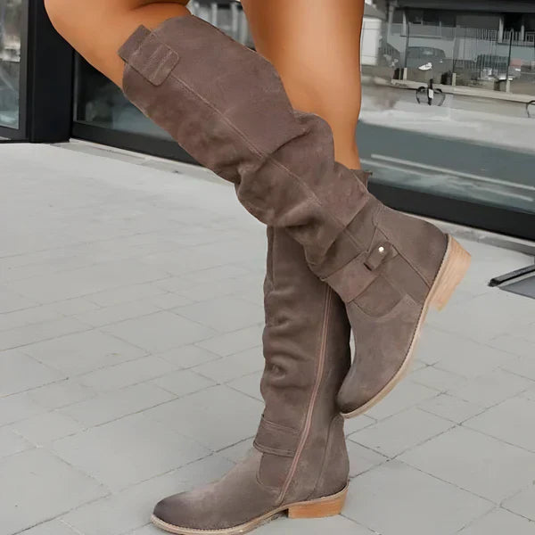ModeGeist | Wildleder Kniehohe Stiefel Elegant