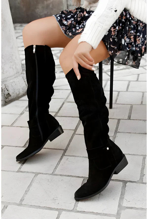 ModeGeist | Wildleder Kniehohe Stiefel Elegant