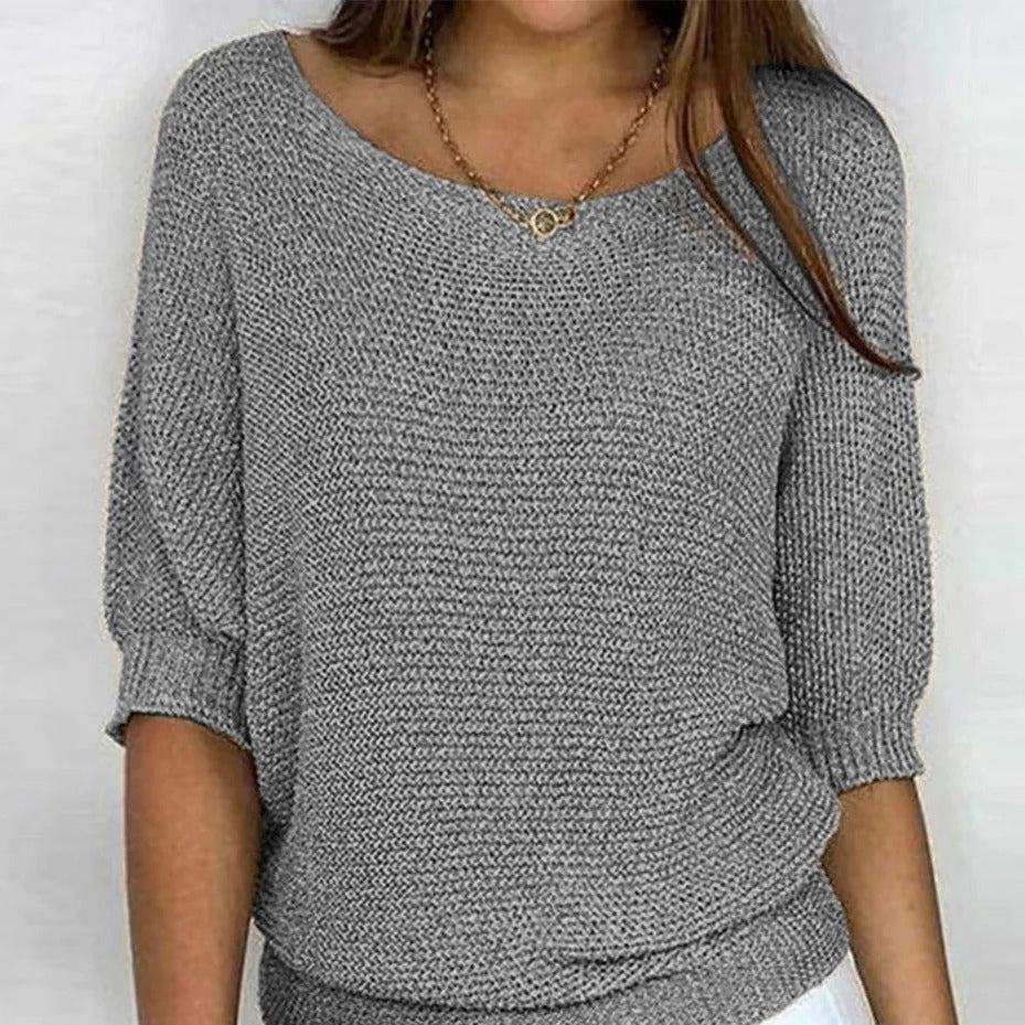ModeGeist | Luftige Damenbluse mit Stilvollem Gestricktem Muster