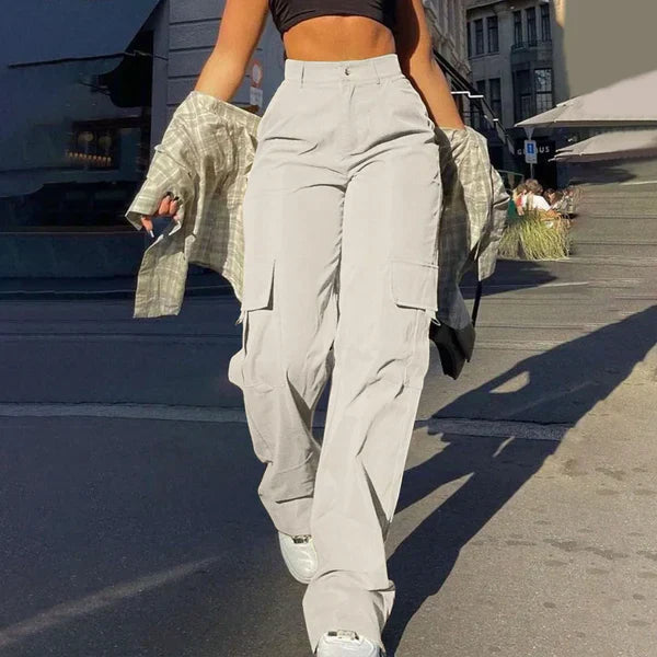 ModeGeist | High Waist Cargo Hose mit Seitlichem Ladevorgang Streetstyle