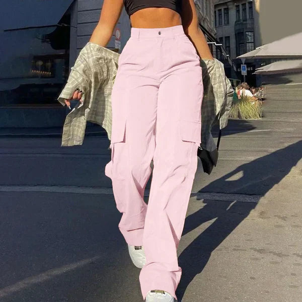 ModeGeist | High Waist Cargo Hose mit Seitlichem Ladevorgang Streetstyle