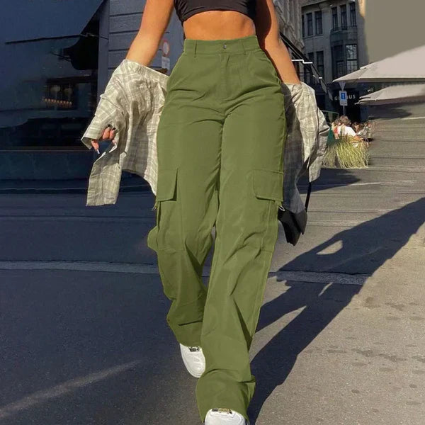 ModeGeist | High Waist Cargo Hose mit Seitlichem Ladevorgang Streetstyle