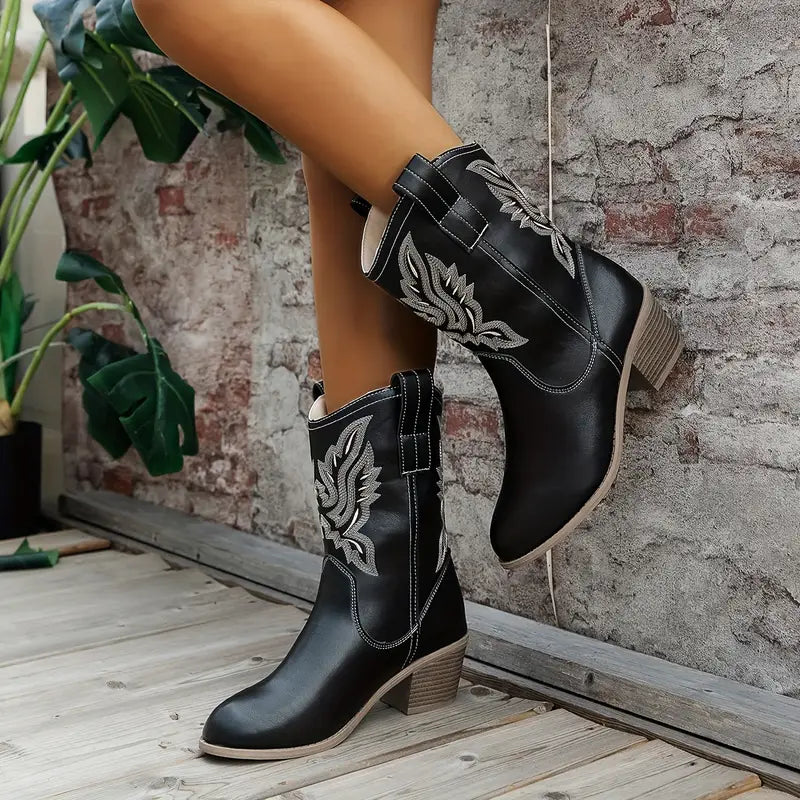 ModeGeist | Cowboy Damen Stiefeletten mit Absatz