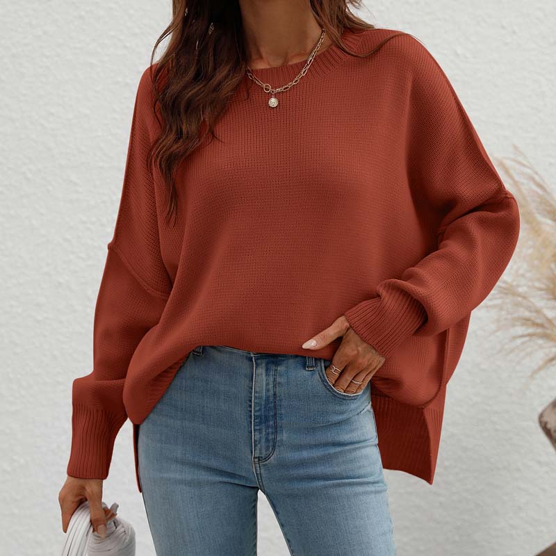ModeGeist | Eleganter Einfarbiger Strickpullover Für Freizeit