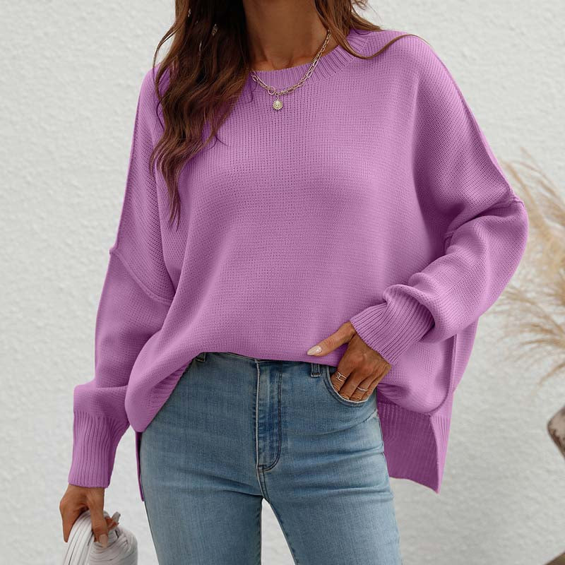 ModeGeist | Eleganter Einfarbiger Strickpullover Für Freizeit