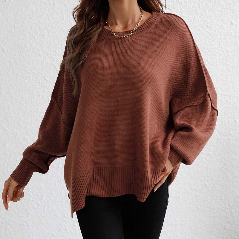 ModeGeist | Pullover - Damen Herbst Rundhals Strickpullover