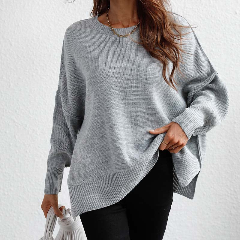 ModeGeist | Pullover - Damen Herbst Rundhals Strickpullover