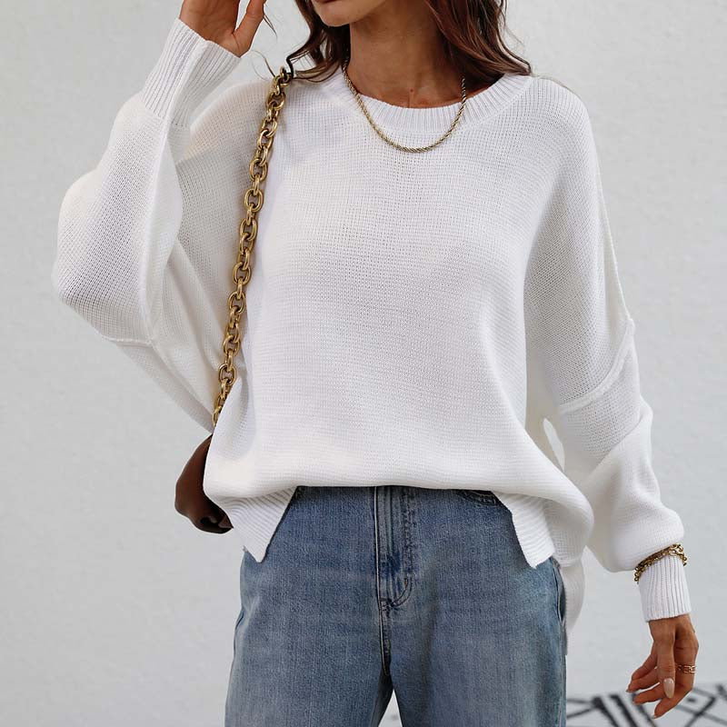 ModeGeist | Eleganter Einfarbiger Strickpullover Für Freizeit