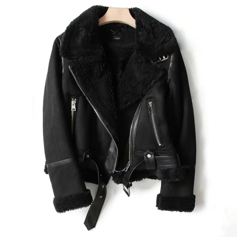 Macie: Sherpa gefütterte Lederjacke