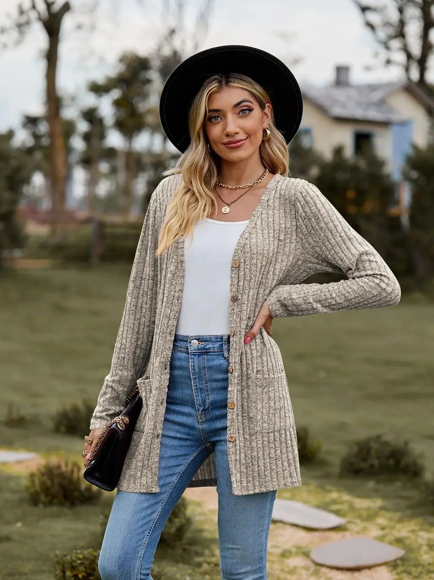 Maren Strickjacke mit Pit Stripe