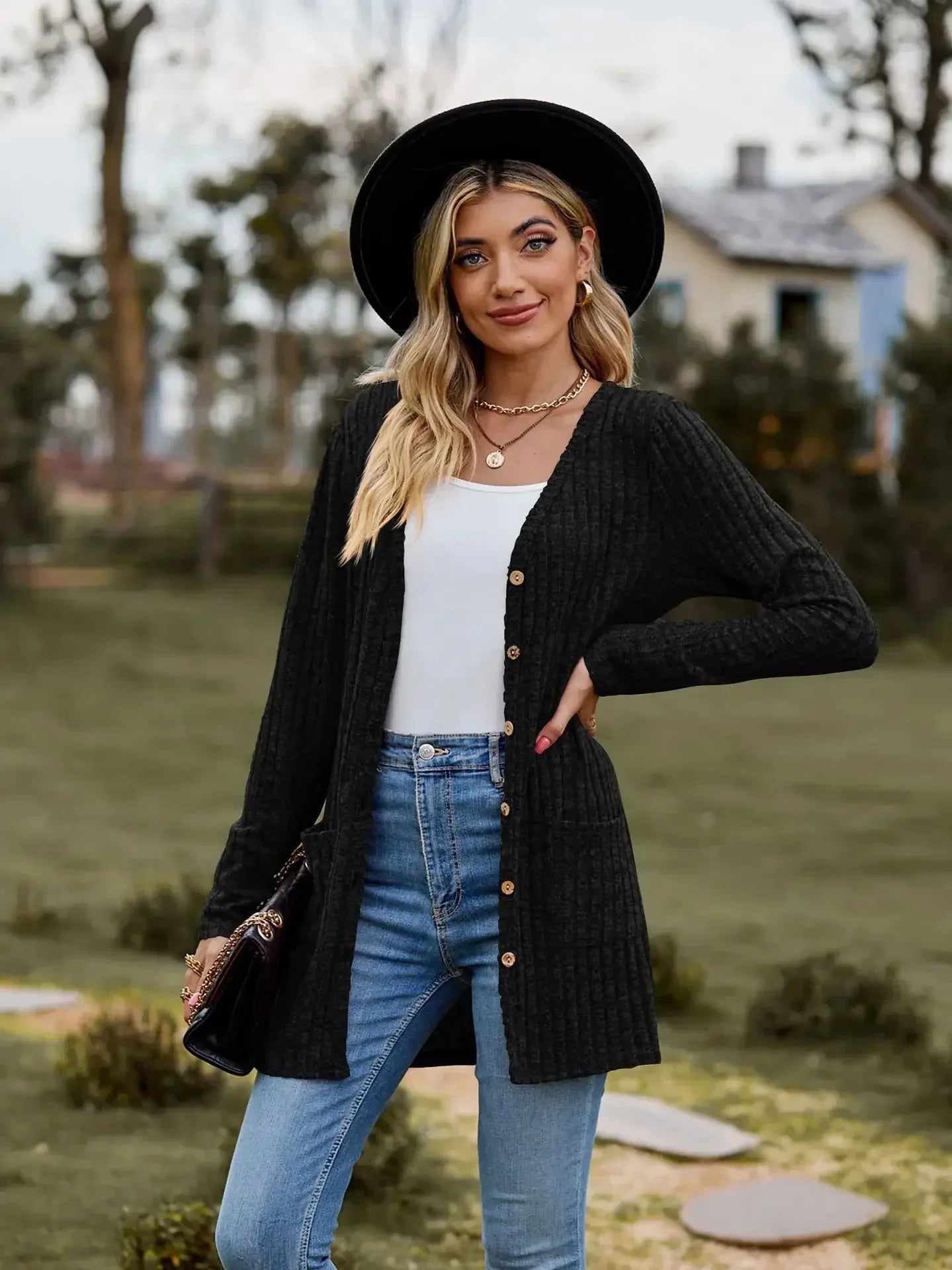 Maren Strickjacke mit Pit Stripe