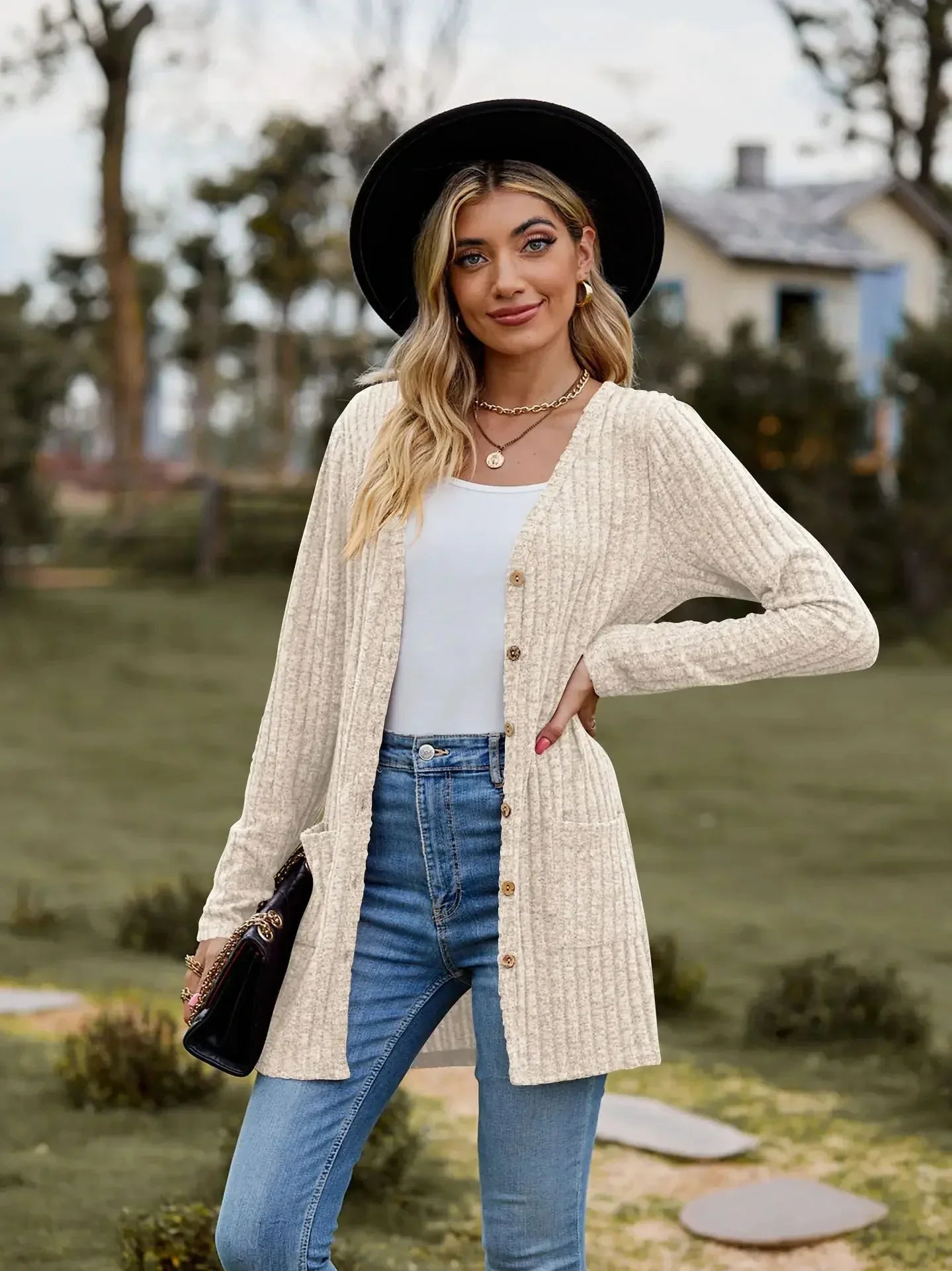 Maren Strickjacke mit Pit Stripe