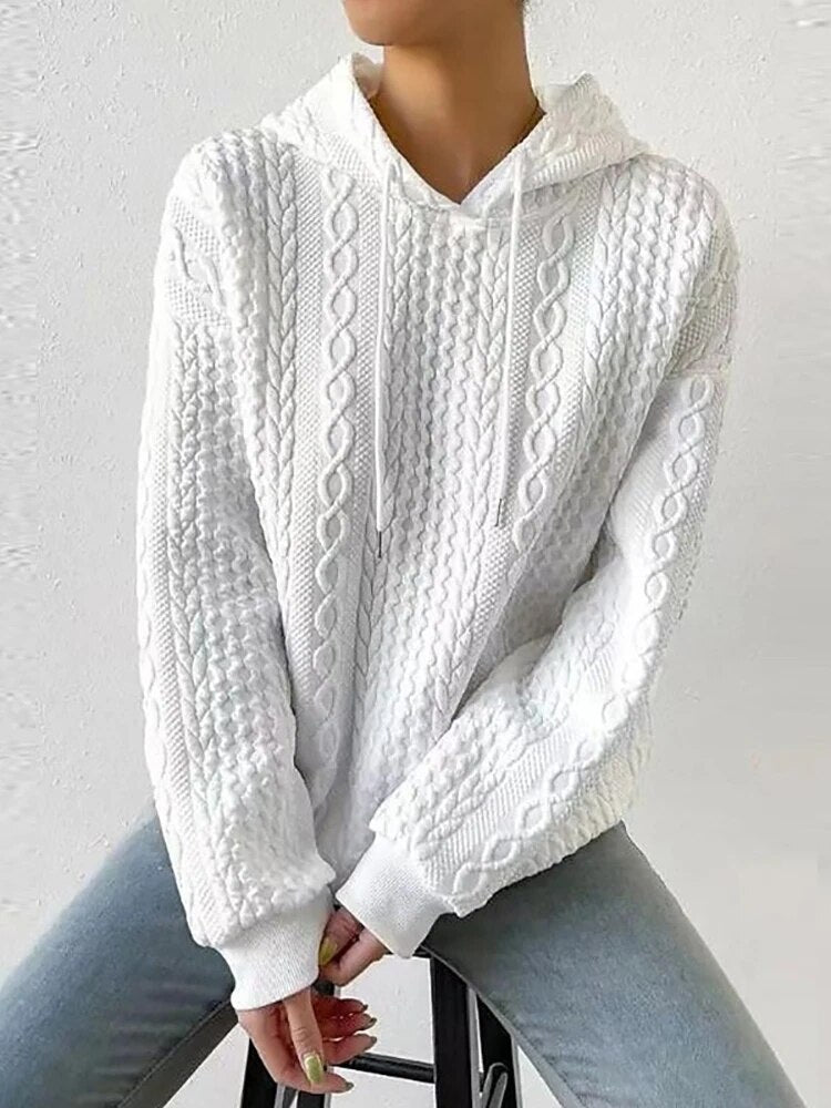 Gestrickter Winter-Kapuzenpullover Margot