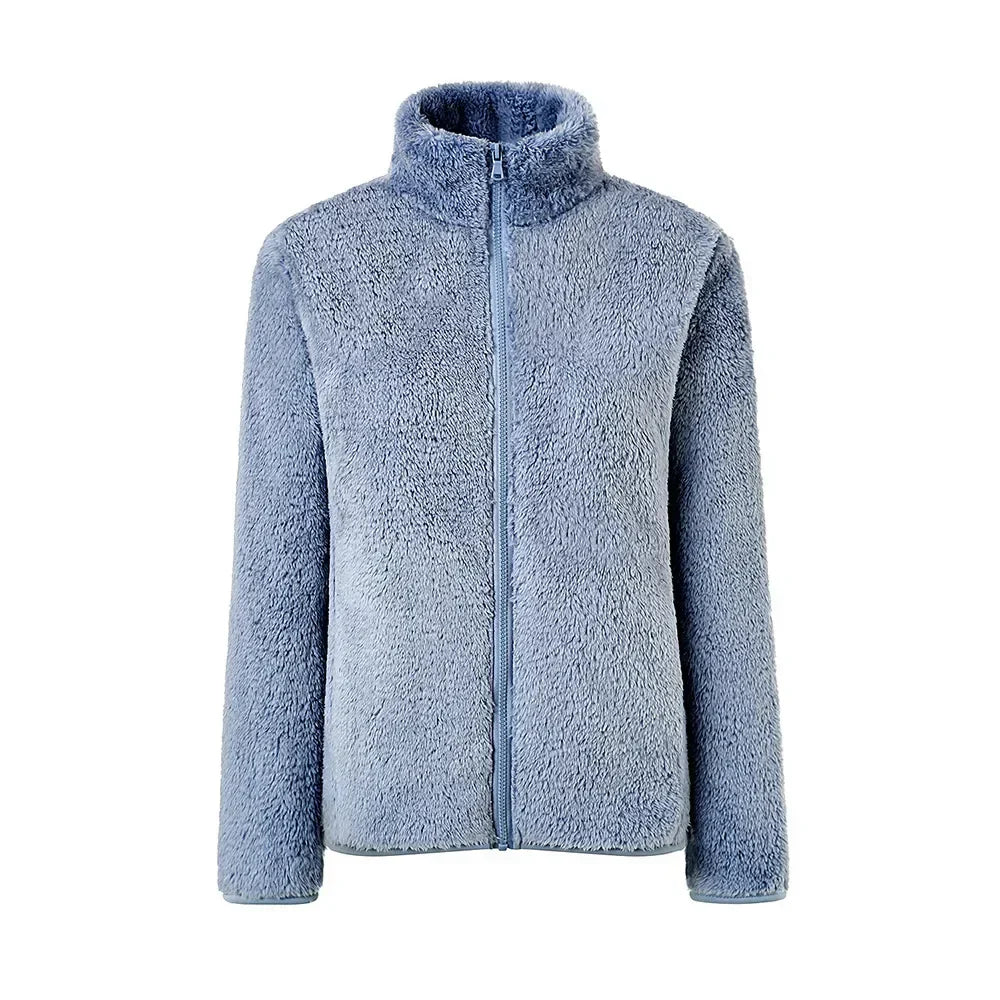 Maud Komfort-Passform Plüschjacke mit Reißverschluss