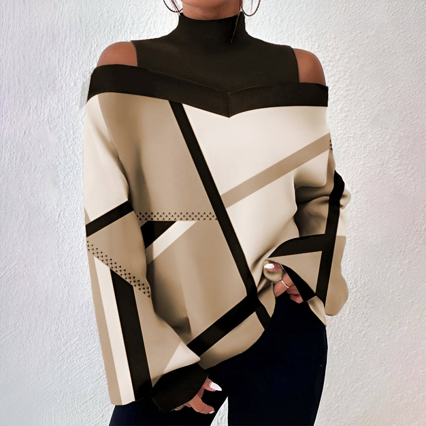 Ibolya Sexy Plaid Off-the-Shoulder Top