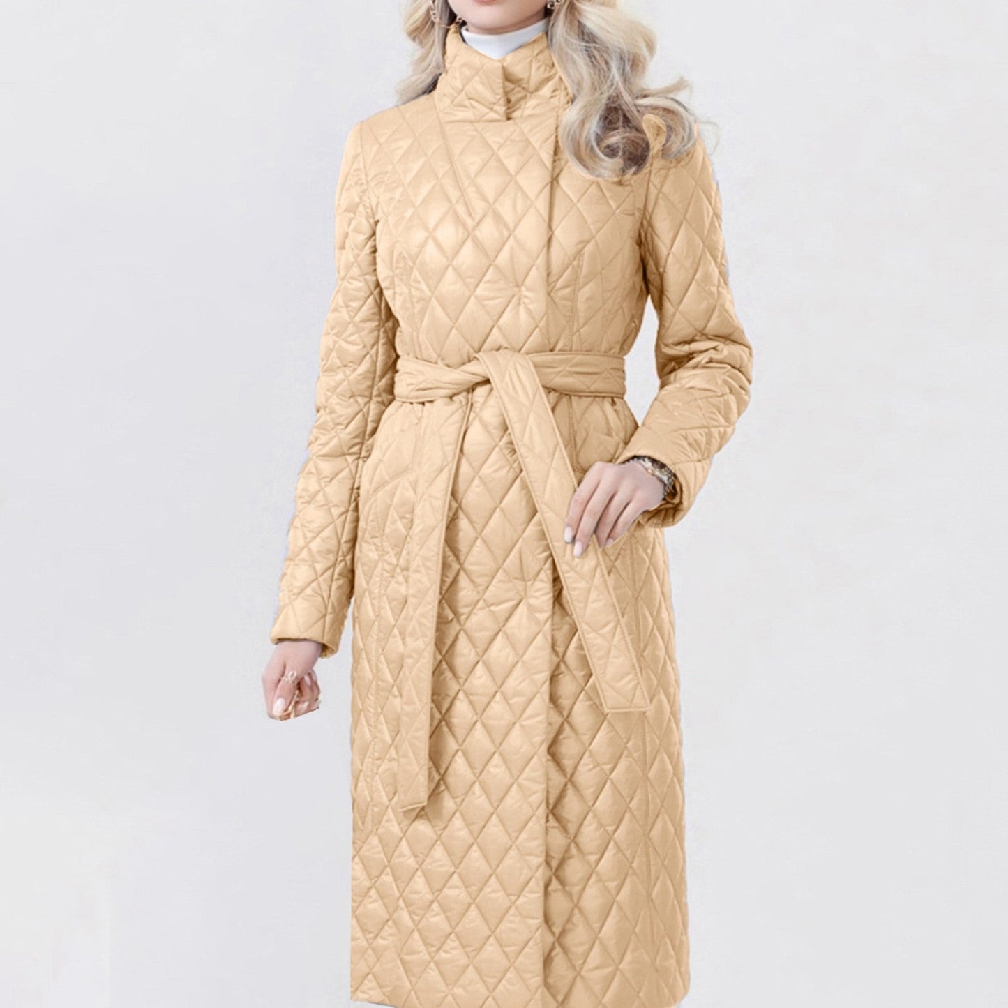 Wilja Damen Lang Daunenmantel Baumwolle Winterjacke