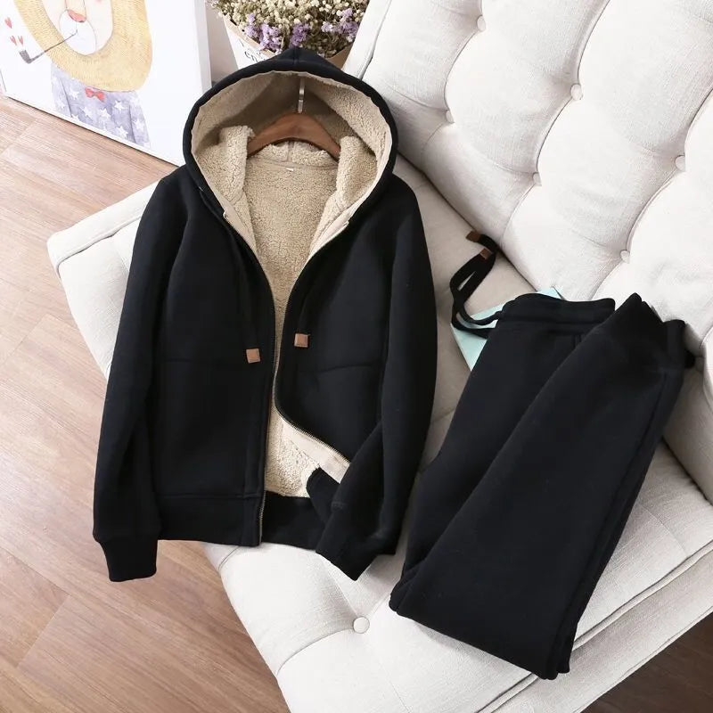 Sport-Set aus einfarbigem Fleece – Mina