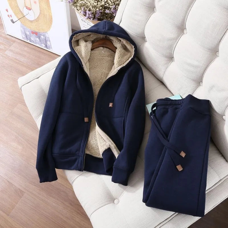 Sport-Set aus einfarbigem Fleece – Mina