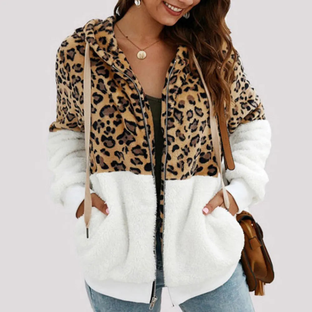 Mira Leoparden-Plüsch-Hoodie