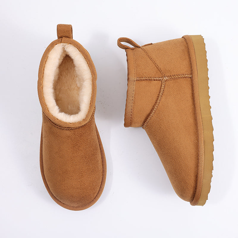 MODEGEIST Damen Winterstiefel Flauschig Gefüttert Slip-On Warm