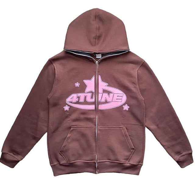 Alfonxo: Bequemer klassischer Hoodie mit Reißverschluss