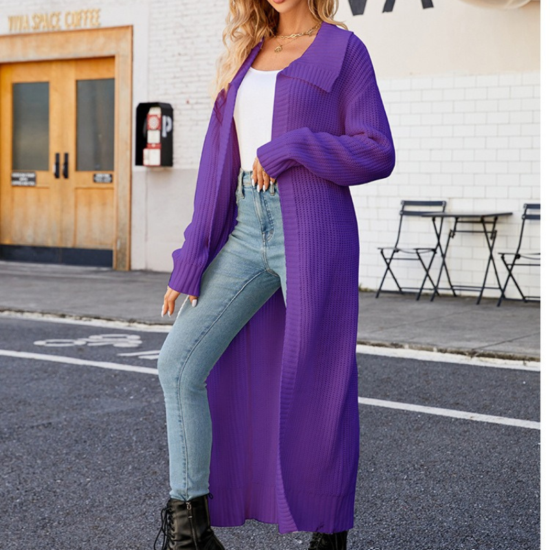 ModeGeist | Elegante Damen Maxi Jacke mit Langen Ärmeln