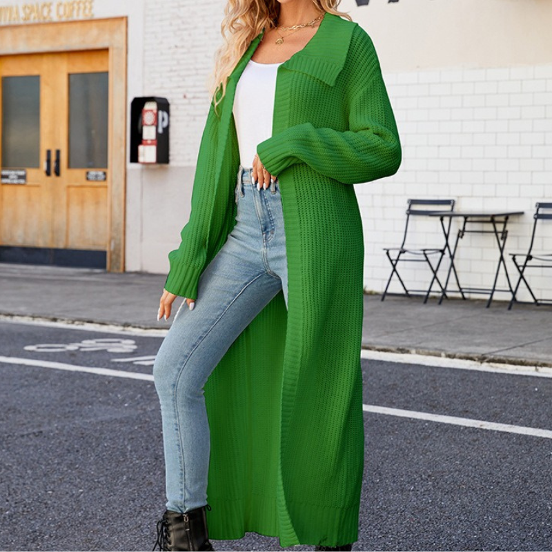 ModeGeist | Elegante Damen Maxi Jacke mit Langen Ärmeln
