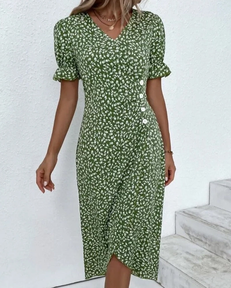 Kurzärmliges Blumenkleid Marina