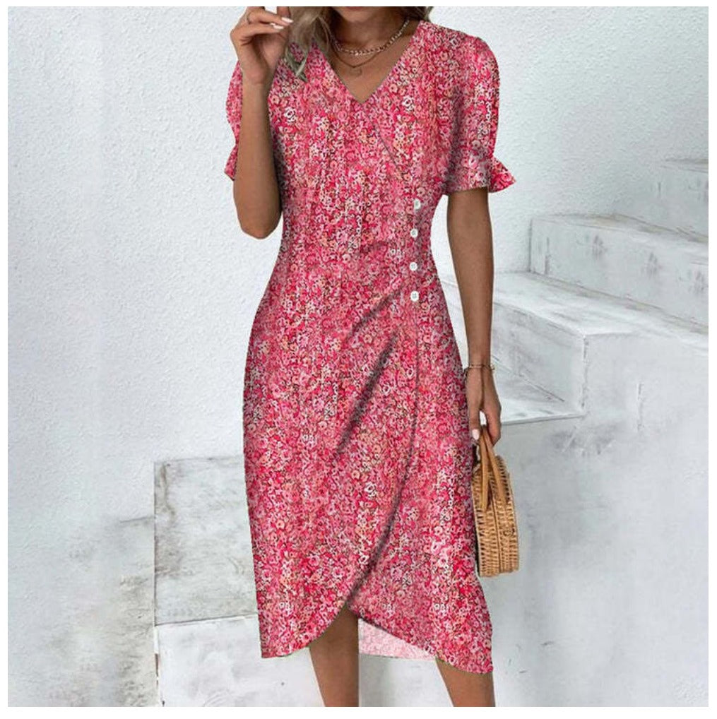 Kurzärmliges Blumenkleid Marina