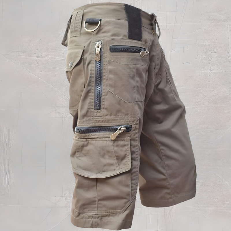 Herren Cargo Shorts mit Reißverschlüssen und taktischem Design