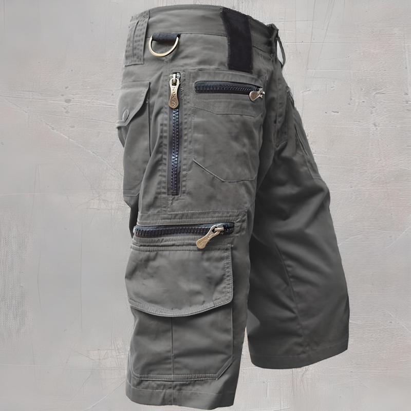 Herren Cargo Shorts mit Reißverschlüssen und taktischem Design