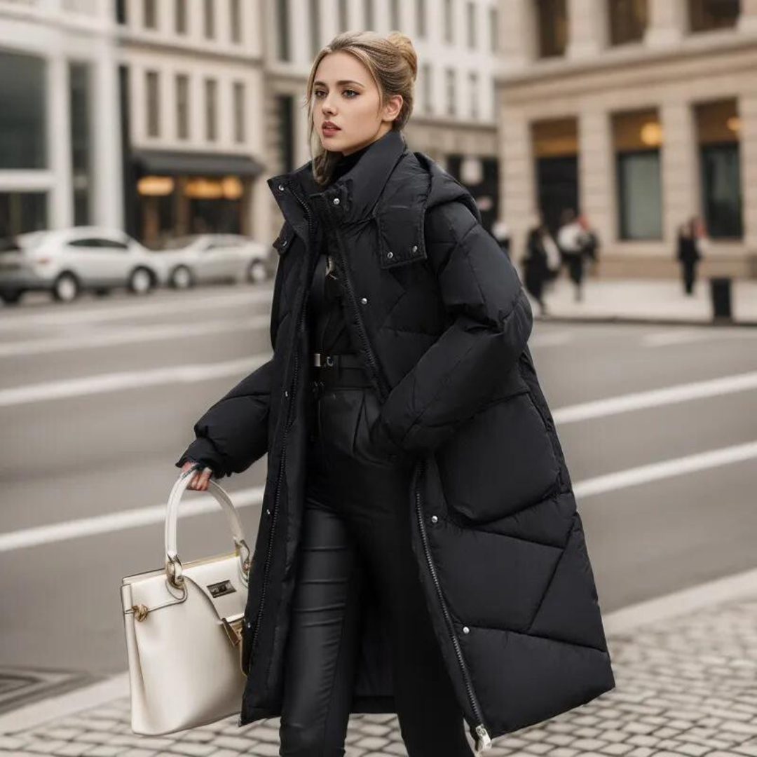 ModeGeist | Langarm-Wintermantel mit Frontverschluss für Damen Ideal für die kalte Jahreszeit