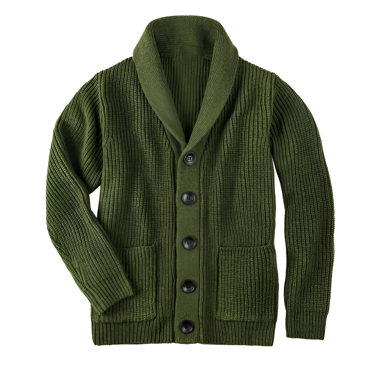 Herren-Zopfstrickjacke mit V-Ausschnitt