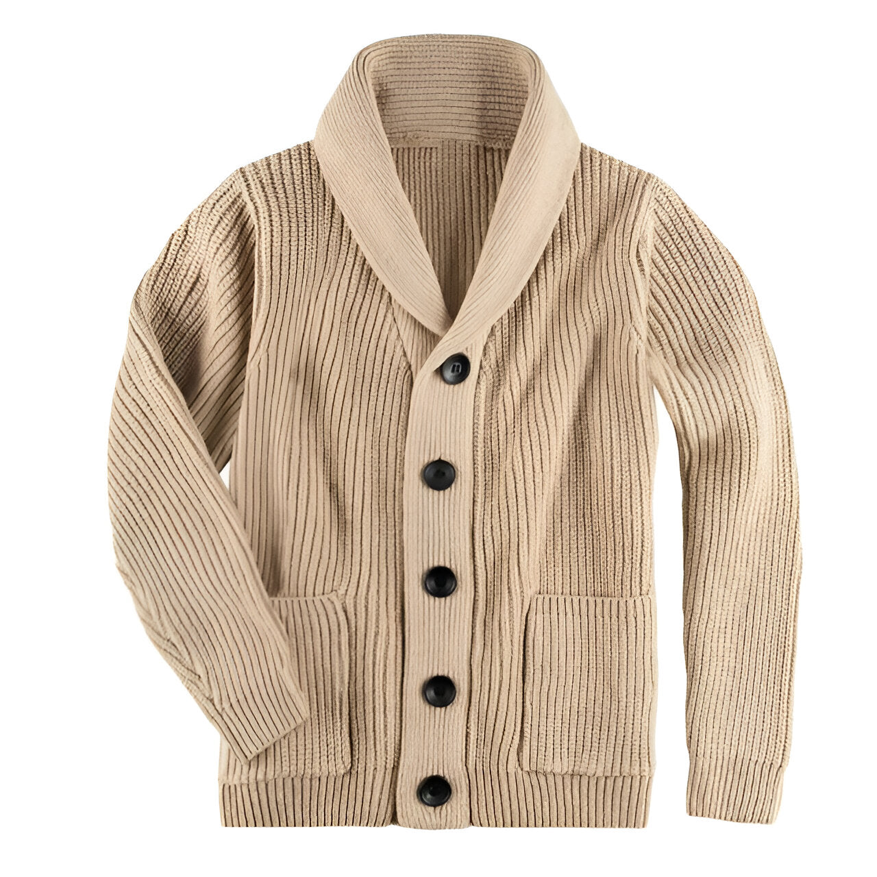 Herren-Zopfstrickjacke mit V-Ausschnitt