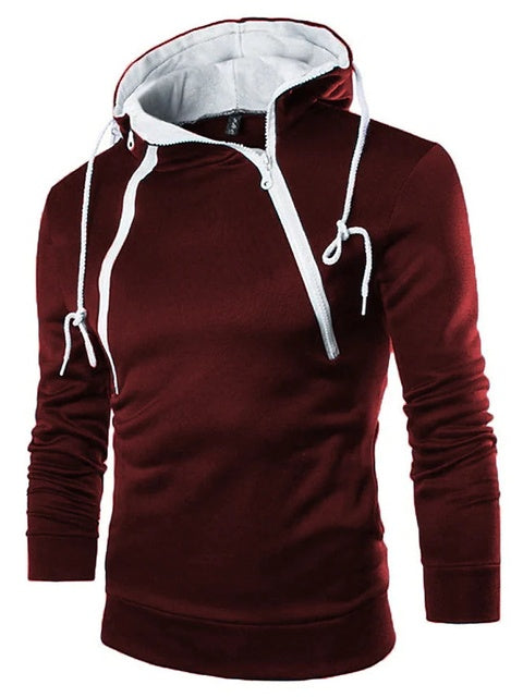 Herren Kapuzenpullover mit modernem Doppelreißverschluss